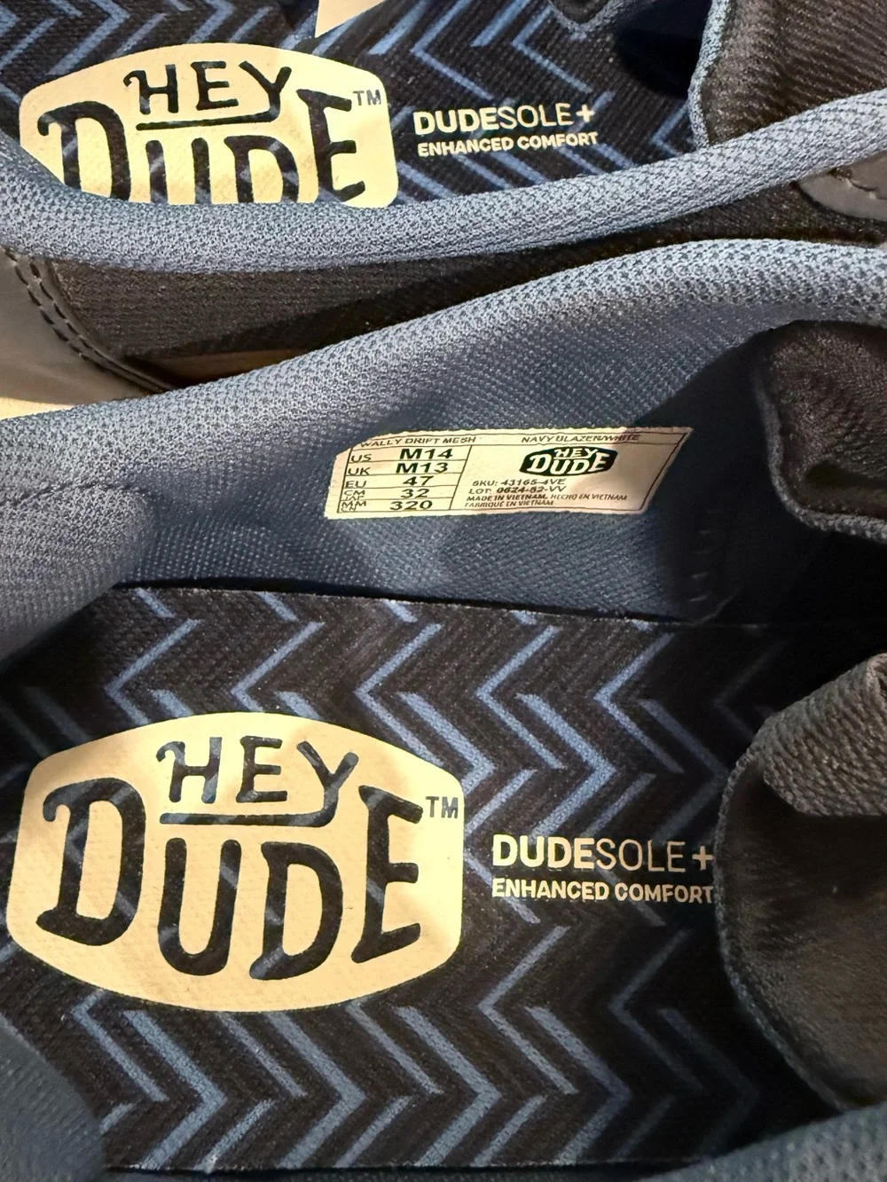 Hey Dude Navy and Light Blue Casual Slip-On Loafers